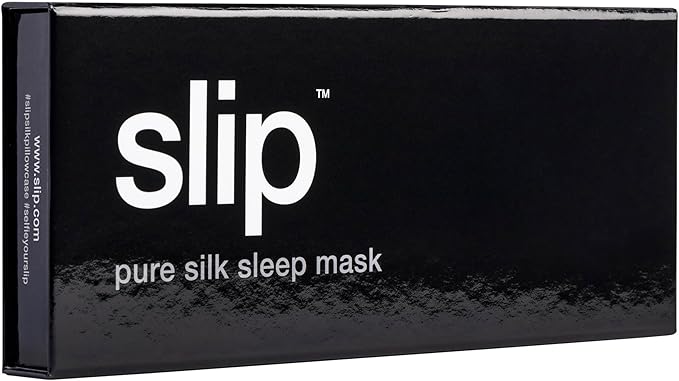 slip Pure Silk Sleep Mask - 100% Mulberry Silk, Ultra Soft & Comfortable, Blocks Light for Restful Sleep| Adjustable Strap for Perfect Fit, Gentle on Skin & Hair (Black - 1 Count Pack of 1)
