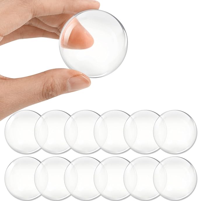 Door Stoppers for Wall, Etybetopstar 12-Pack 1.57" Rubber Door Knob Wall Protectors, Strong Self-Adhesive Door Bumpers for Wall, Quiet & Shock-Absorbing Door Handle Stopper, Clear