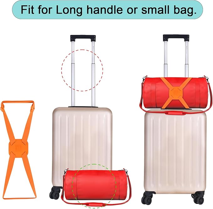Luggage Straps Bag Bungees for Add a Bag, Easy Travel Suitcase Elastic Strap Belt (Black-R, M)