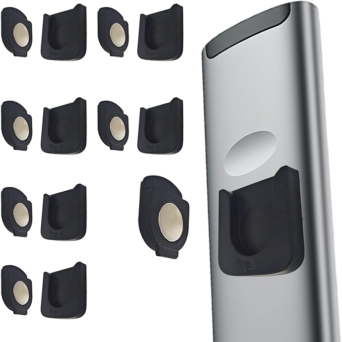 Magnetic Remote Control Holder Wall-Mounted Remote Holder Adhesive Strips Easy Installation for TV, Fan, and AC Remotes to Organize Home & Office (6 Pack)