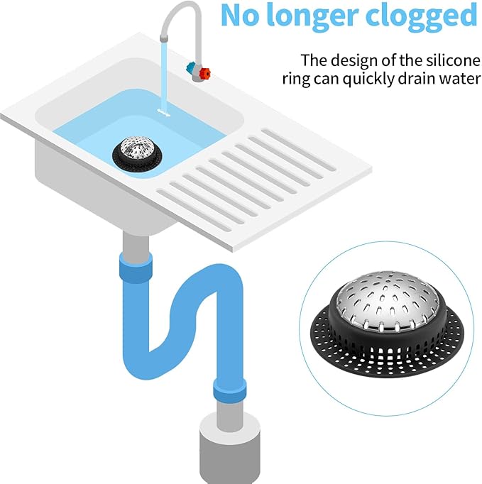 Aluvor Shower Drain Hair Catcher, Shower Drain Cover, Bathtub Drain Hair Catcher for Pop-Up & Regular Drains