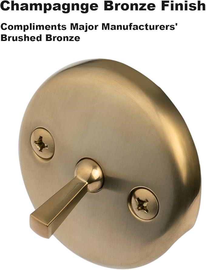 Champagne Bronze Trip Lever Tub Trim Kit Set with Trip Lever Overflow Face Plate, No putty Gasket, Trip Lever Bathtub Drain with Strainer, Overflow and Matching Screws, No putty installation Artiwell