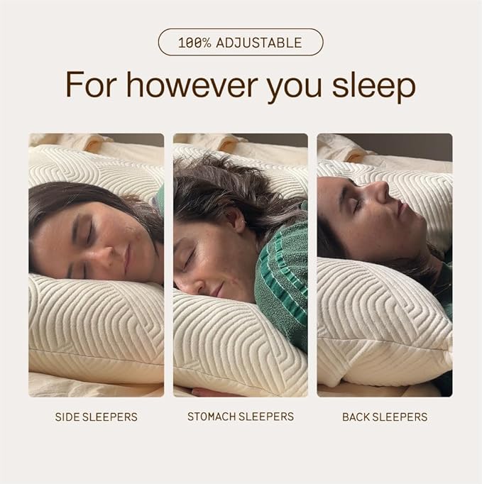 Coop Home Goods Adjustable Latex Pillow King, with Talalay Latex & Microfiber Fill, Best Pillows for Sleeping, Naturally Cooling, Eco-Friendly, Medium Firm Pillow for Back, Stomach or Side Sleepers