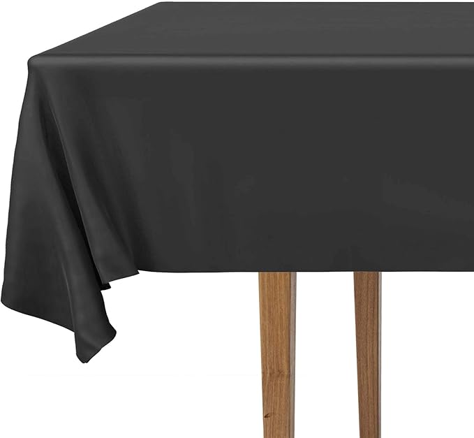 DecorRack 2 Rectangular Tablecloths BPA-Free Plastic, 54 x 108 inch, Dining Table Cloth, Rectangle Table Cover for Parties, Picnic, Camping and Outdoor, Disposable or Reusable, Black (2 Pack)