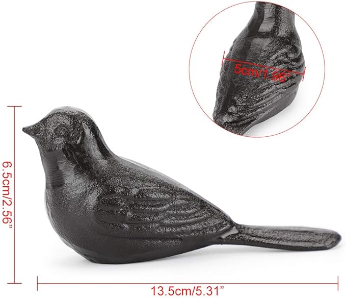 Sumnacon Cast Iron Cute Bird Door Stop - Heavy Duty Rustic Door Stopper, No Drilling Required, Vintage Iron Door Wedge for All Floor Surfaces in Home, Office, Commercial, and Industrial Settings