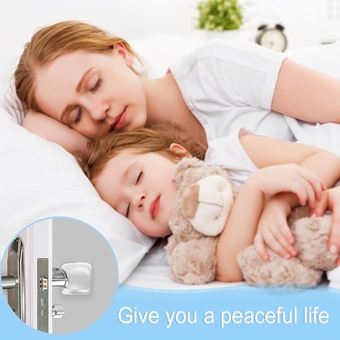 Door Knob Wall Shield, 12 PCS Transparent Square Soft Rubber Wall Protector Self Adhesive Door Handle Bumper (1.57" Small Square 12 PCS, Clear)