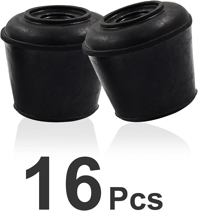 16pcs 3/4 Inch Round Chair Leg Tips Caps, Non-Slip Rubber Chair Leg Floor Protectors, Black Furniture Leg Caps Fit for 0.7"-0.75" (18-19mm) Diameter Round Feet