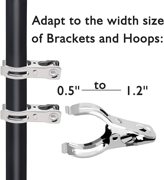 BESTEEL Upgraded 40 PCS Garden Clips, Greenhouse Clamps 100% Stainless Steel Heavy Duty Greenhouse Clips for Netting - Strong Grip to Hold Down Shade Cloth or Plant Cover on Garden Greenhouse Hoops