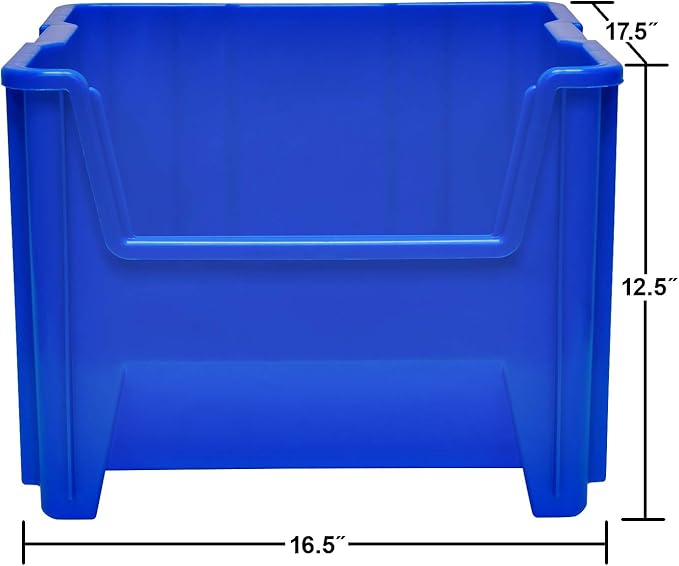 Akro-Mils 13018 Stak-N-Store Heavy Duty Stackable Open Front Plastic Storage Container Bin, (17-1/2-Inch x 16-1/2-Inch x 12-1/2-Inch), Clear, (2-Pack)