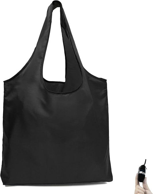 BeeGreen Black Ultimate Reusable Grocery Shopping Bag - Large Capacity Tote Bag - Compact Portable Machine Washable