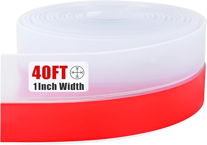 Draft Seal Tape for Doors and Windows 1 in x 40 Ft Silicone Weather Stripping Extra Thick 2mm Door Seal Strip with Strong Adhesive Draft Insulation Stopper Side Seal - Clear