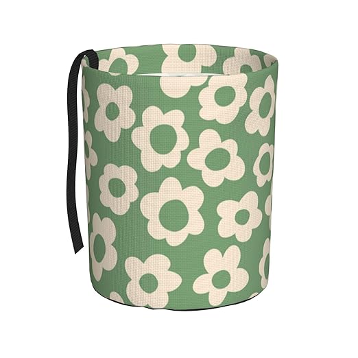 YANGDADA Vintage Groovy Flowers Car Trash Can Small Portable Car Garbage Bag for Back Front Seat RV's Camping Accessories