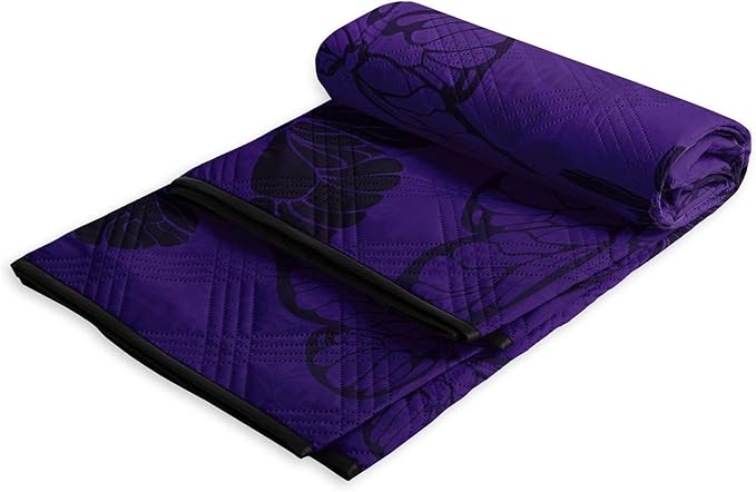 Outdoor Picnic Blanket Portable Ultrasonic Waterproof Picnic Cartoon Black Butterfly Printed Camping Beach Mat for Sand and Wet Grass Hiking (Black Butterfly L