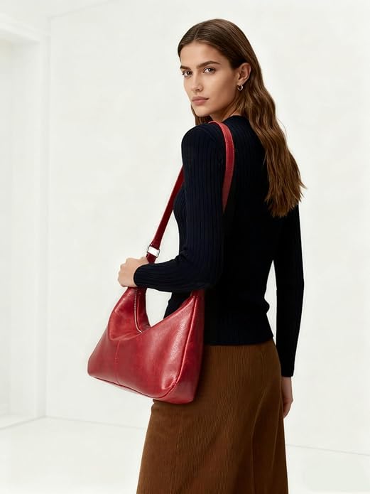 celestina Hobo Bags for Women, Ultra Soft Foldable Vegan Leather Shoulder Handbag, Stylish Slouchy Tote Purses