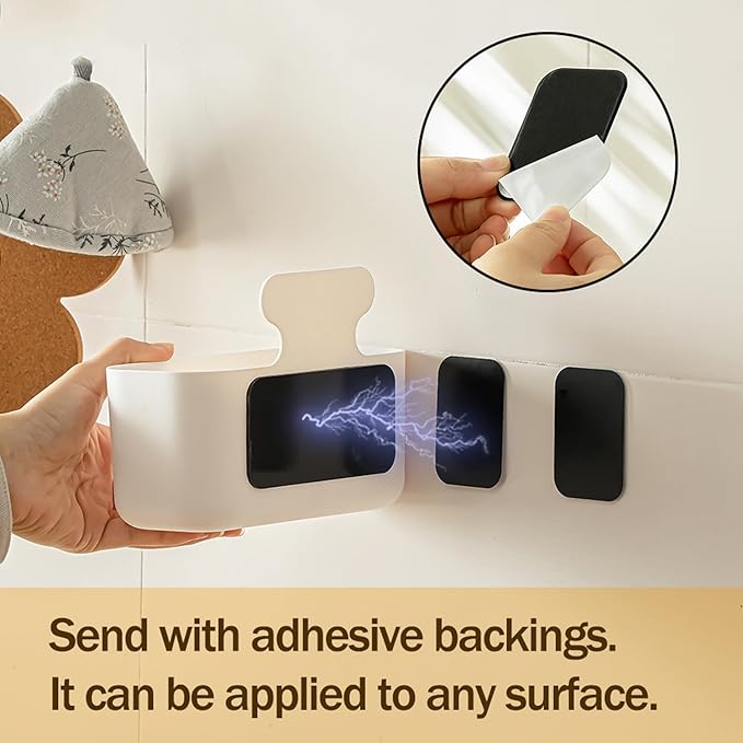 MORNITE Magnetic Cup Storage Holder for Fridge, Locker Magnetic Organizer Bin Basket for Pen, Mail, Card, Laundry, Board, Large Size, White