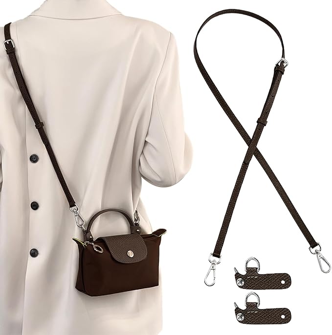Jiesinlov Leather Bag Shoulder Strap Replacement Crossbody Adjustable Conversion Kit Fit for Mini Pouch