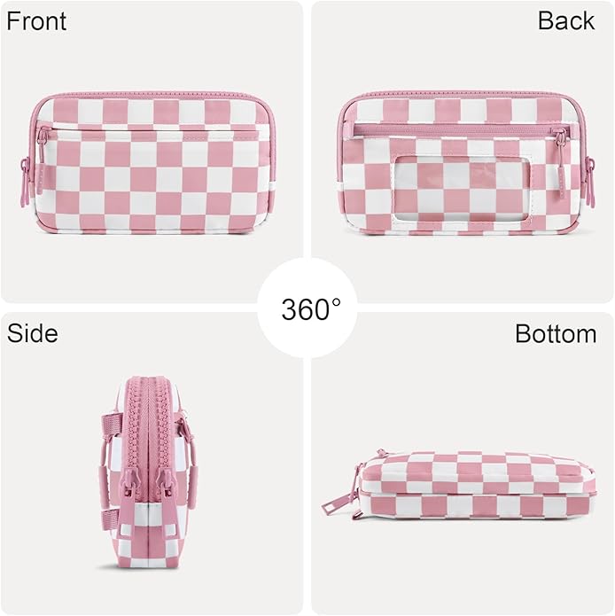 Checkered Wristlet Wallets for Women, RFID Wallet Crossbody with 4 Zippers, Credit Card Holder Cell Phone Organizer