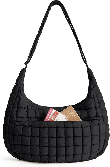 BAGSMART Quilted Crossbody Bag for Women, Lightweight Puffer Purse for Travel, Daily Use & Work | Water-resistant, Puffy Shoulder Bag, w/ Adjustable Strap, Light & Comfortable, Hands-free Bags, Travel Essentials