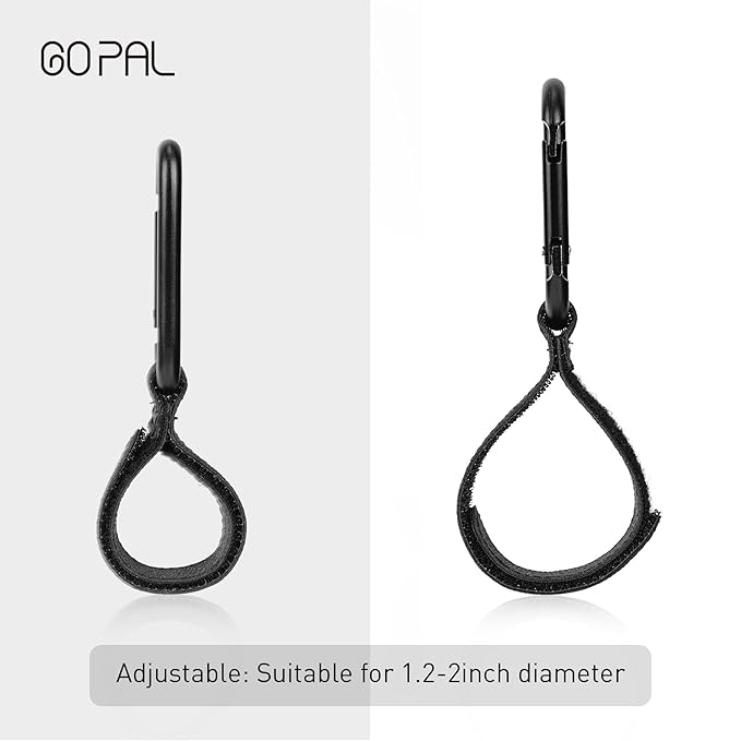 Go Pal 4 Pack Stroller Hooks for Bags, Baby Stroller Clips and Hooks Carry 33lbs Per Stroller Hook, Adjustable Stroller Carabiner Clip for UPPAbaby, DOONA, Baby Jogger, Britax, Chicco