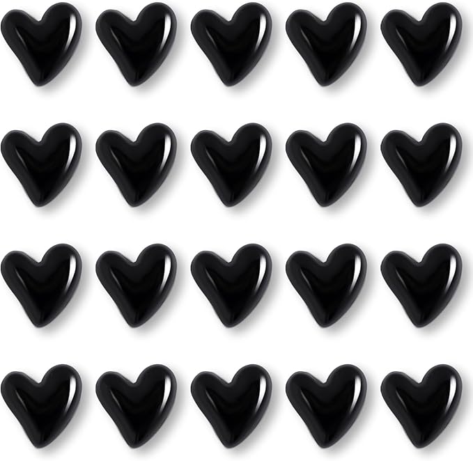 22Pcs Fridge Magnets,Cute Love Heart Decorative Magnets, Refrigerator Magnets for Whiteboard Cabinet Locker,Strong Holding Power,Black