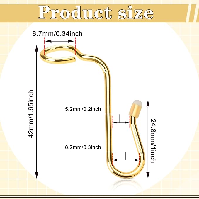 50 Pieces Hanger Connector Hooks Metal Hanger Extender Hooks Stable Clothes Hangers Connector for Different Clothes Hangers, 8.7 mm/0.35 Inch Hole Diameter,Gold