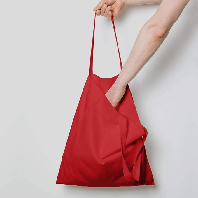 NPBAG 5 Pack 15'' X 16'' Red Cotton Tote Bags, Lightweight Blank Bulk Cloth bags with 1pc of PTFE Teflon Sheet