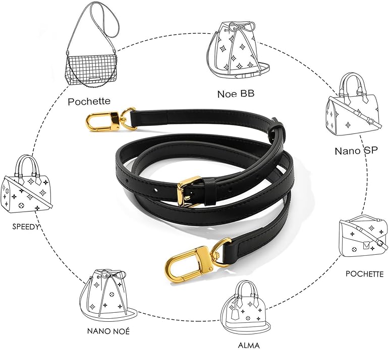 Vachetta Leather Adjustable Crossbody Strap for Leather Shoulder Strap Belt Replacement Suitable for L V Handbags