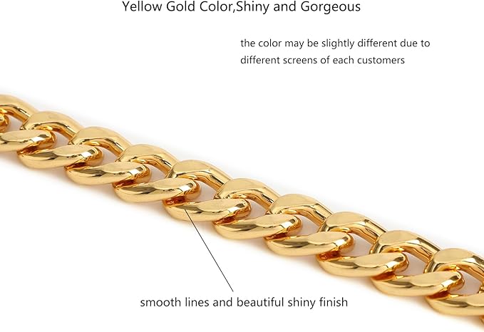 Xiazw Medium Size Fabulous Metal Shoulder Crossbody Purse Strap Replacement Bag Chain Accessories (Yellow Gold,48'')