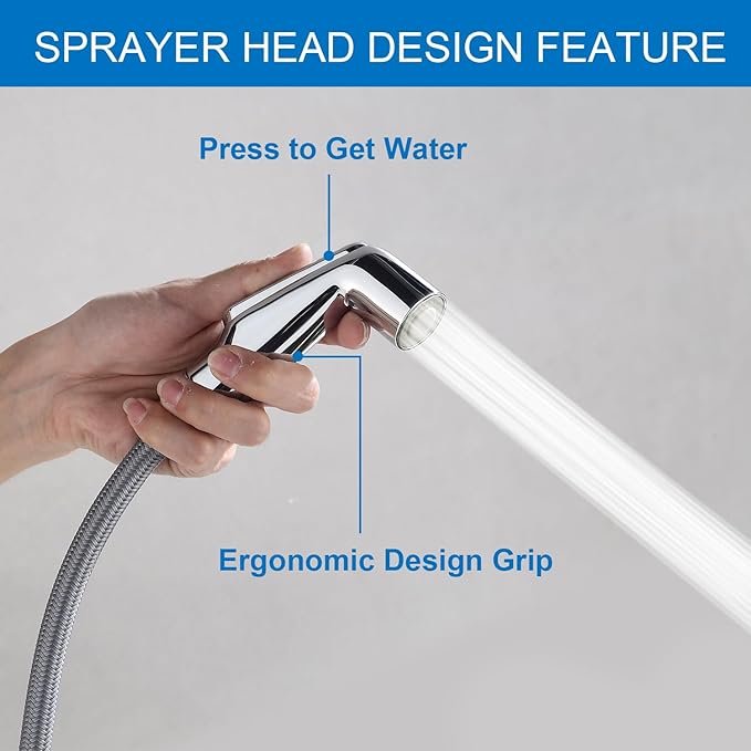Kitchen Sink Side Sprayer Head Replacement Universal Fit Sink Spray Attachment, Household Kitchen Sink Sprayer Replacement Parts, Chrome Finish
