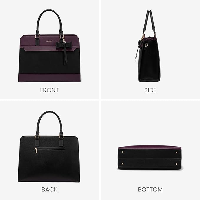 LOVEVOOK Laptop Tote Bag for Women, Leather Work Bag, Waterproof Business Teacher Bag, Large Computer Handbag Purse Briefcase, Office Gifts for Women