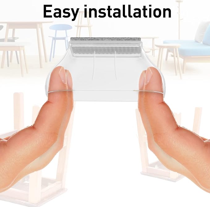 1" x 1 3/4" Rectangle Chair Leg Protectors for Hardwood Floors, Silicone Covers to Protect Wood Tile Floors, Felt Pads Furniture Leg Caps Reduce Noise, Easy to Move, 16 PCS Clear.