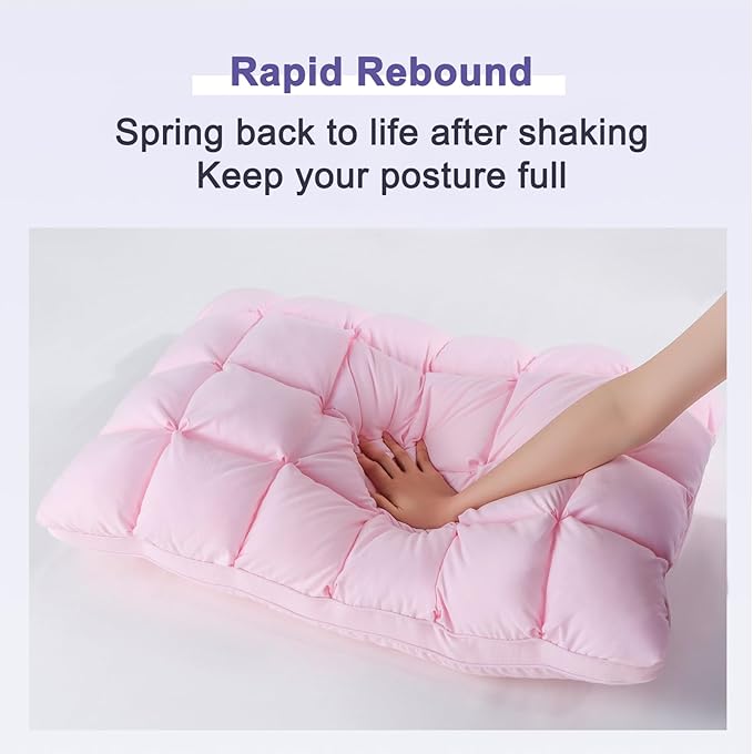 YOUR MOON Super Support Soft Down-Alternative Pillow King Size, Fluffy Soft Luxury Hotel Gel Sleeping Pillows, Bed Pillows for Side Sleepers(Pink)