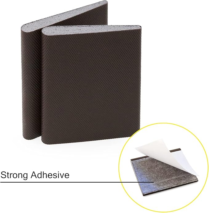 Door Corner Seals - Exterior Doorway Frame Sealing Wedge Filler - Cold Air & Draft Stopper with Heavy-Duty Adhesive - Self-Adhering Foam - Weatherstripping Accessories - Brown, 4-Pack