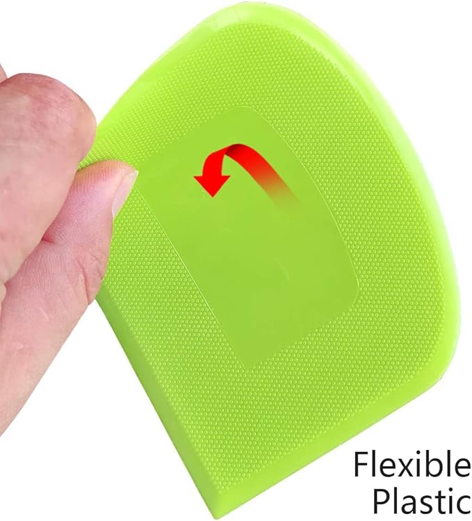 ALLTOP Bowl Spatula & Bench Scraper,Flexible Plastic Multipurpose Kitchen Pastry Cutter Tool,Food Scrappers for Bread Dough Baking Cake Fondant Icing,Set of 2 Pieces - White,Green