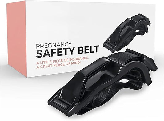 Mimibelt Pregnancy Safety Belt Cover, Universal Seatbelt Shoulder Pad Set and Cushion, an in-car Accessory Designed to Enhance Riding Comfort-Black