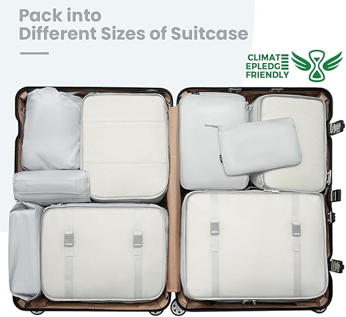 BAGAIL 6-Piece/8-Piece/10-Piece Packing Cube Set, Various Sizes Packing Organizer for Travel Accessories, Luggage, Carry-On Suitcase