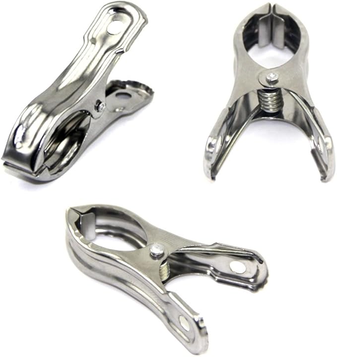 FOMMEN Row Cover Clips 40 Pack 2.2 Inch Stainless Steel Clothes Pins, Towel Clips Beach Towel, Garden Clips, Greenhouse Clamps