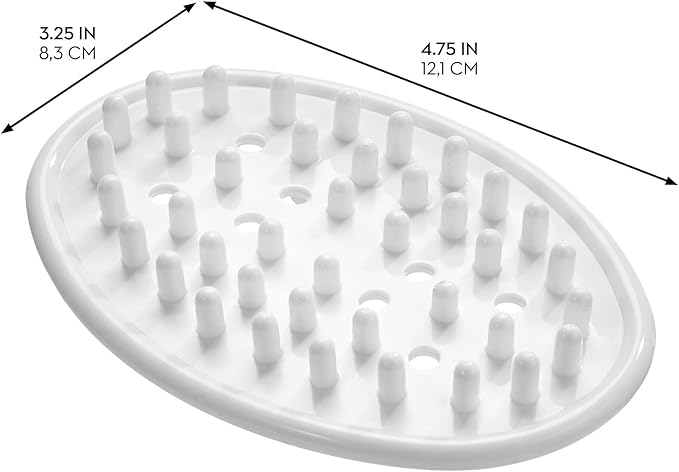 iDesign Soap Saver for Bar Soap - Soap Dish Holder for Bathroom Sink - Set of 3 - White