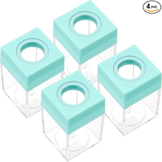 Outus 4 Pieces Magnetic Paper Clip Dispenser Holder Paperclip Dispenser for Desk, School, Office (Light Green)