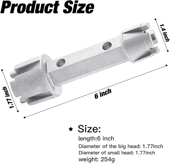 Tub Drain Remover Wrench - Use to Install and Remove Most Bath and Shower Drains and Closet Spuds Square Plastic Toilet Seat Nuts