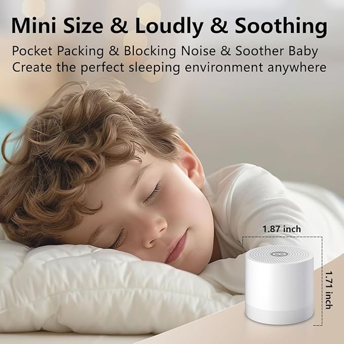 Sound Machine Mini White Noise Machine with 30 Soothing Sounds for Newborn Baby Kids Adults Portable Rechargeable Sleep Brown Noise Machine 4 Timers Memory Function for Travel Camping Home Office