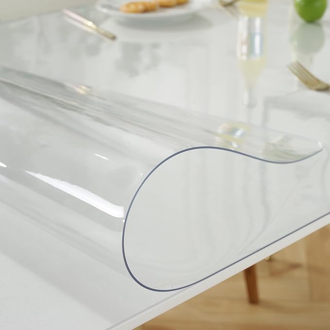 LovePads Clear Desk Mat 17 x 66 Inch, 1.5mm Thick Clear Table Protector, Waterproof Plastic Table Cover Protector, PVC Desk Protector Mat, Vinyl Desk Cover for Desktop, Coffee & Dining Table