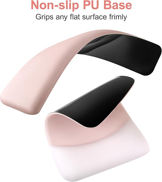 MOSISO Keyboard Mouse Pad Set, Large Gaming Mouse Pad & Rectangular Keyboard Wrist Rest & Mousepad with Wrist Rest & Coaster, Ergonomic Non-Slip & Easy Typing Pad with Curved Silicone Lining, Baby Pink