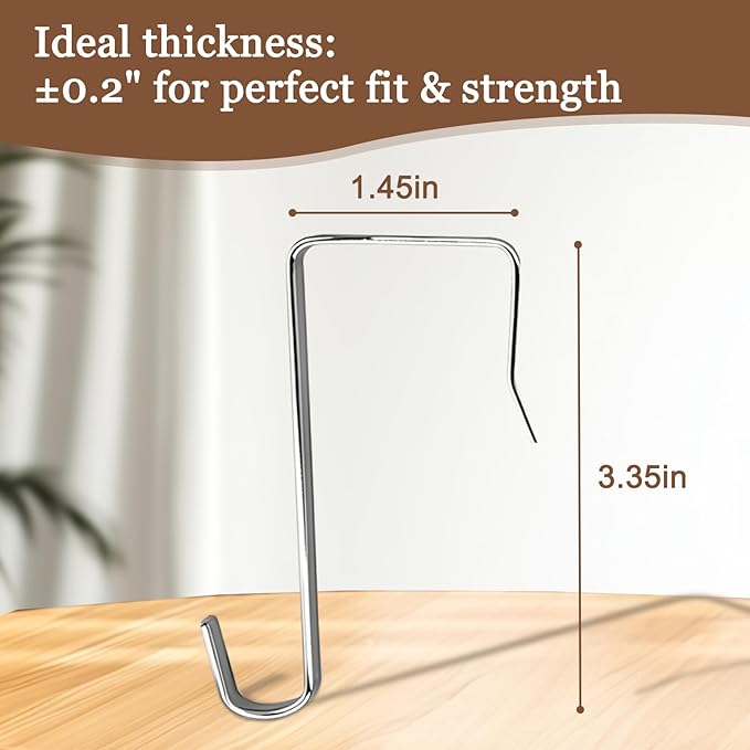ANBSHUN 12 Pack Over The Door Metal Hook Hanger - Fits Interior Doors 1.45" Over The Door Towel Racks for Bathroom,Kitchen Hanging Clothes, Towels, Hats, Coats, Bags