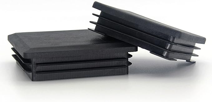 Black Plastic 3 Inch Square Plugs Tubing End Cap - Square Tubing Chair Glide Inserts for Fitness Equipment (8 Pcs)