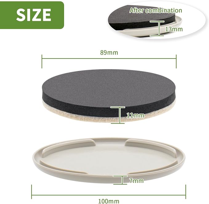 COVERCORNER Furniture Sliders 8 PCS - 2-in-1, 3.5-inch or 4-inch - Furniture Sliders for Carpet & Hardwood Floors! Furniture Movers Sliders & Sliders for Moving Furniture Easily & Safely!