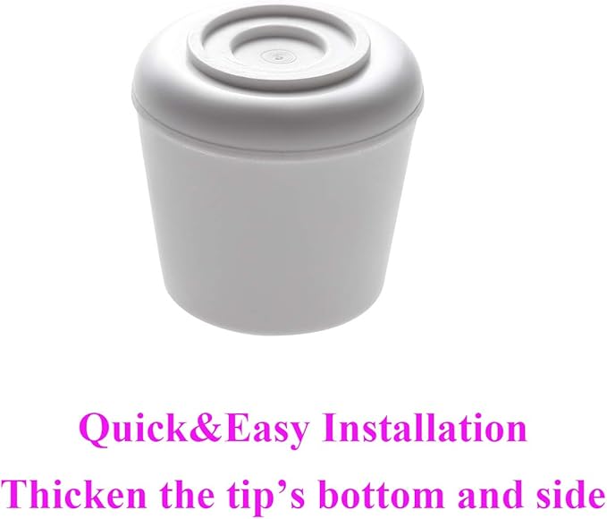 Furnigear Chair Leg Tips Caps Non-Slip Rubber Leg Tips 1-1/4” Inner Diameter Chair Leg Floor Protectors Round White, 24 Pack