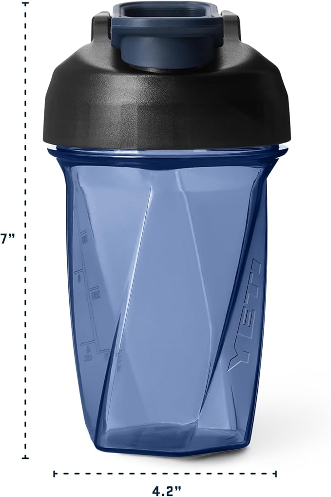 YETI Yonder Helimix Vortex Blender Shaker Bottle Holds up to 20oz | No Blending Ball or Whisk | USA Made | Portable Pre Workout Whey Protein Drink Shaker Cup | Dishwasher Safe, Royal Blue