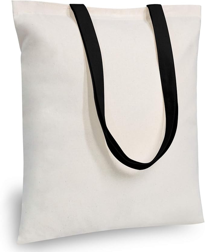 TOPDesign 6-Pack Economical Cotton Tote Bag, Lightweight Medium Reusable Grocery Shopping Cloth Bags, Suitable for DIY, Advertising, Promotion, Gift, Activity