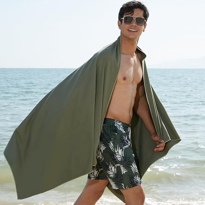 Rainleaf Microfiber Towel: Perfect for Travel, Gym, & Camping. Quick Dry - Super Absorbent - Ultra Compact - Lightweight. Suitable for Trips, Beach, Showers, Backpacking, Pool.